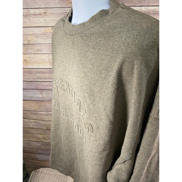 Fear of God Essentials Pull-Over Crew Neck Grey Streetwear Sweatshirt Size L - Picture 8 of 14